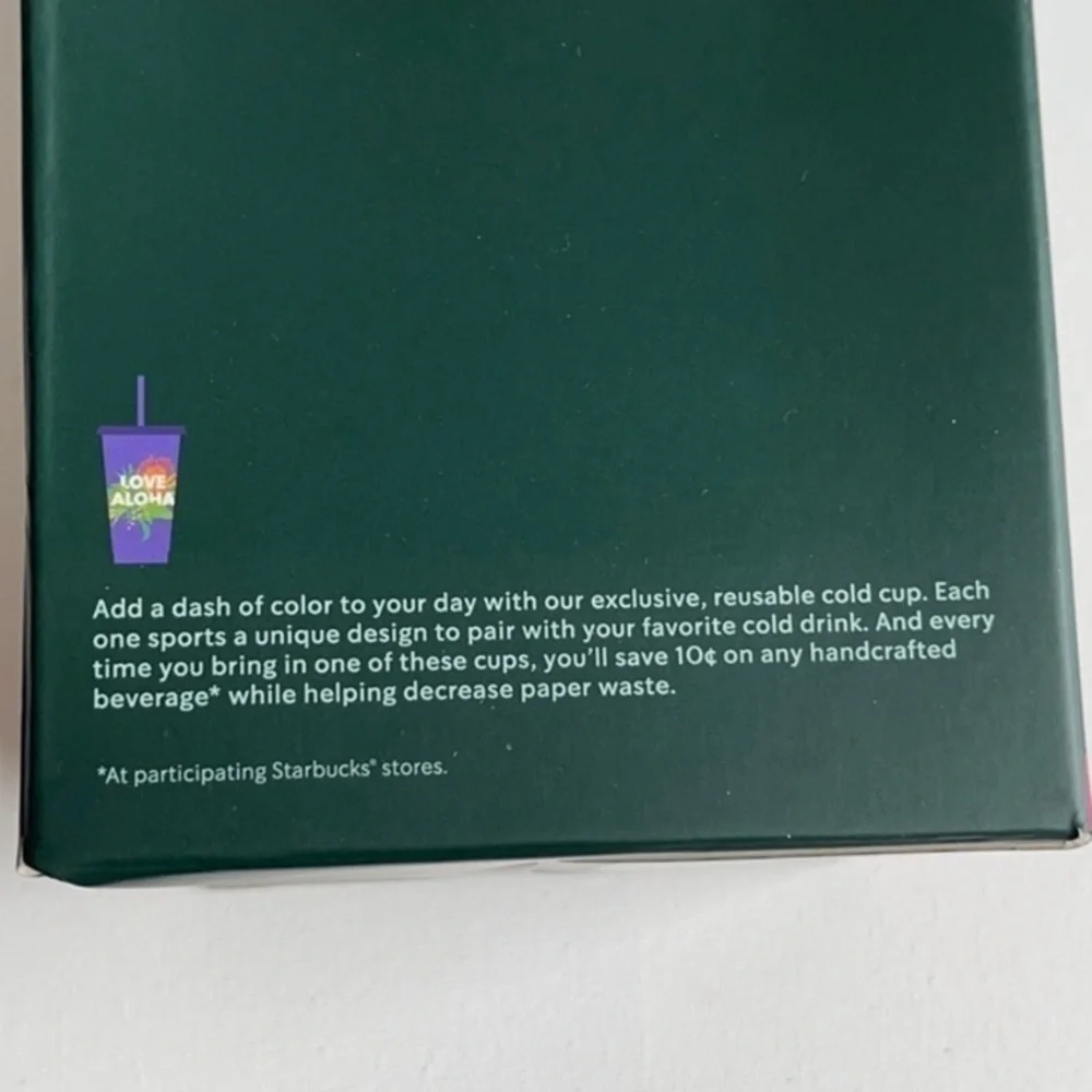 Starbucks Hot Sun Cold Brew Limited Edition Hawaii Reusable Cup $5 ADD ON ONLY!!
